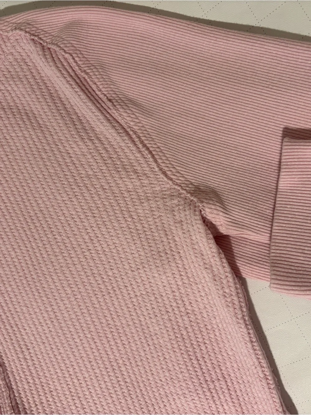 We The Free Pink Long Sleeve Top with Black Graphic and Green Accent NEW - Picture 5 of 7